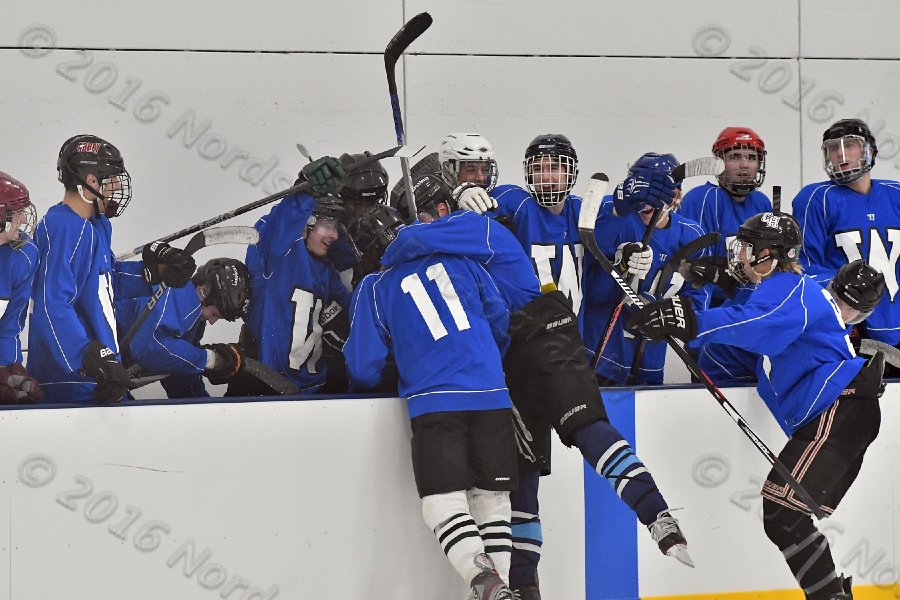 Wheaton College Men\'s Ice Hockey vs Middlesex Community College. - Photo By: KEITH NORDSTROM